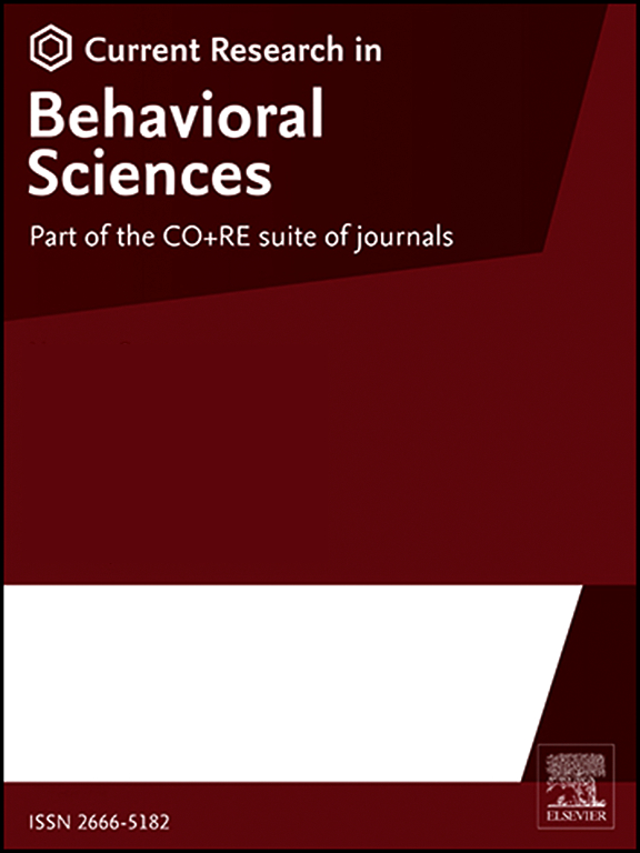 Current Research in Behavioral Sciences cover